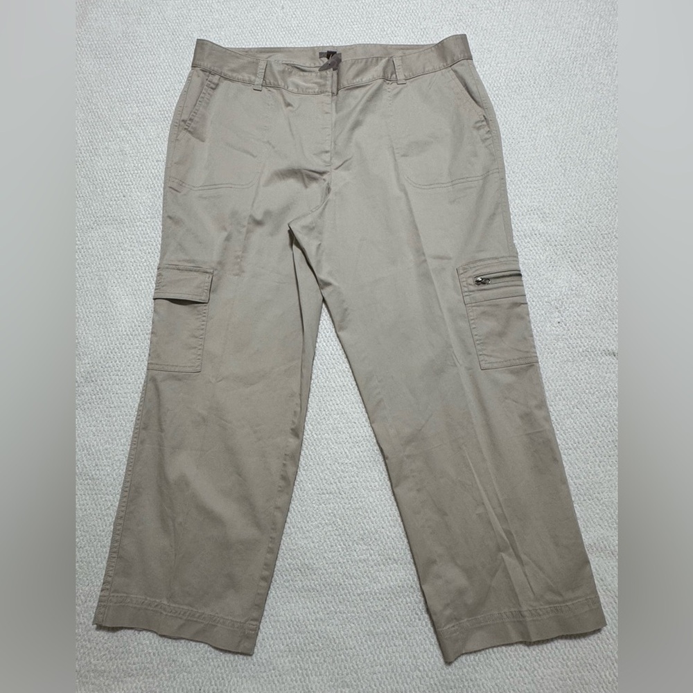 J. Jill Women's Cropped Cargo Pants in Khaki